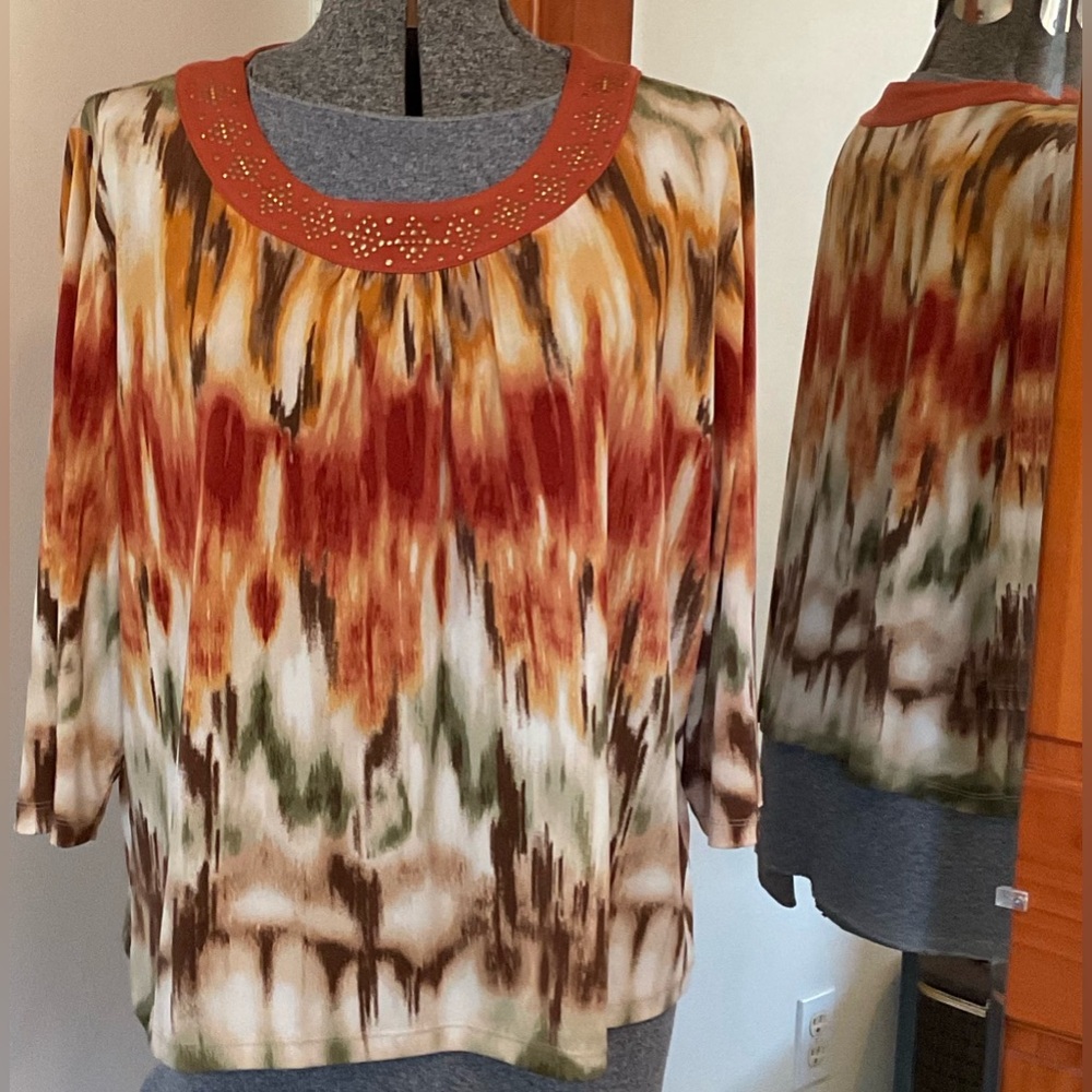 Alfred Dunner Boho Multicolor Blouse